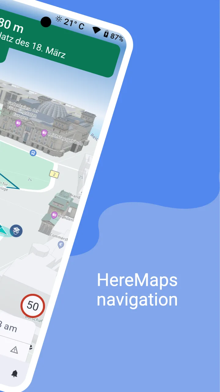 AutoZen HERE Maps navigation with 3D buildings