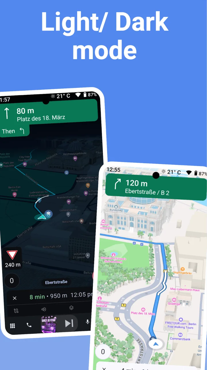 AutoZen light and dark map modes