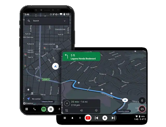 Animated demo: real-time speed camera alerts during navigation